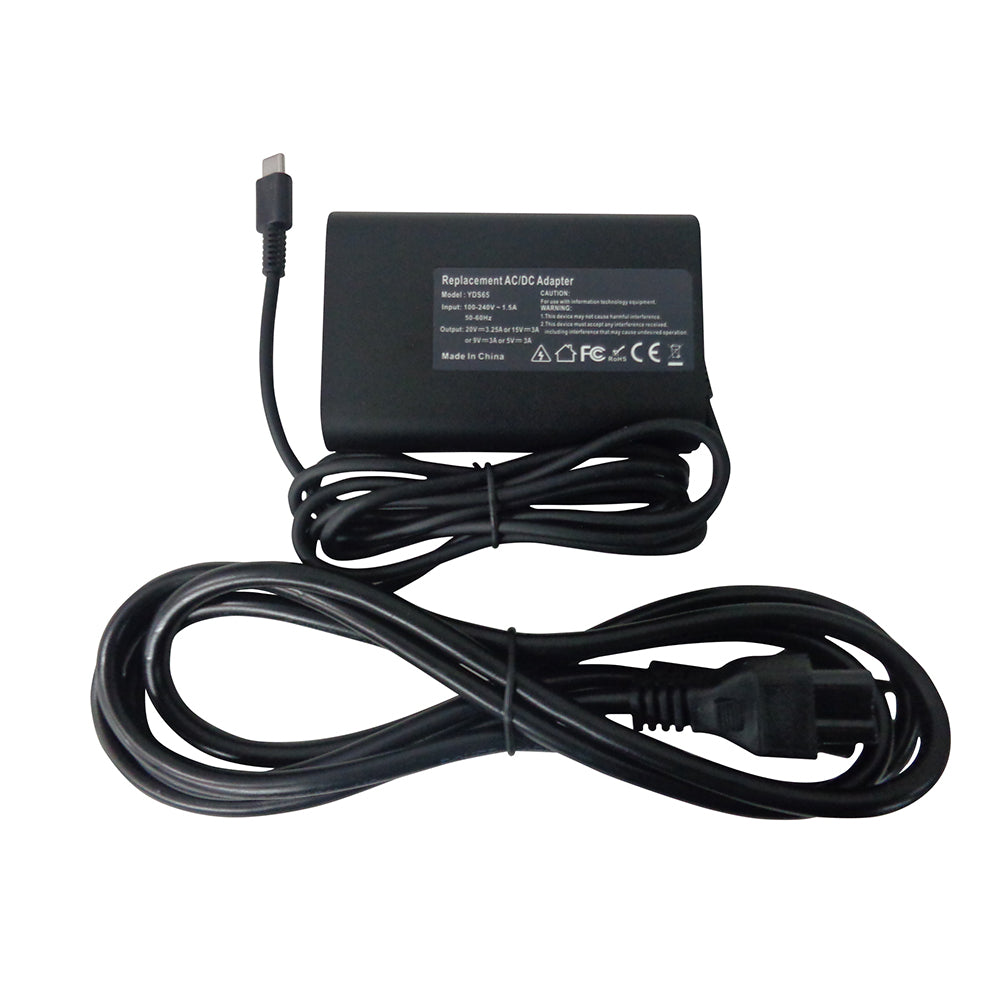 65W Ac Adapter Charger & Cord for Dell Chromebook 3380 5190 2-in-1